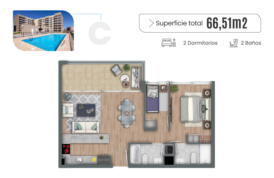 Plano Tipo A - Vista ampliada