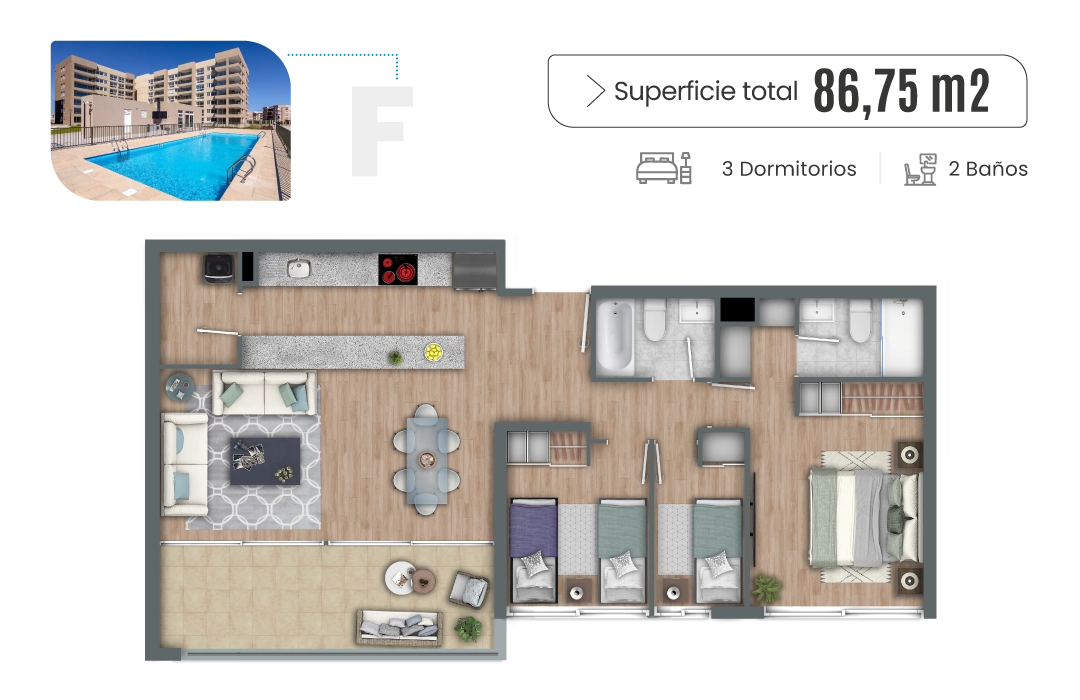 Plano Tipo A - Vista ampliada