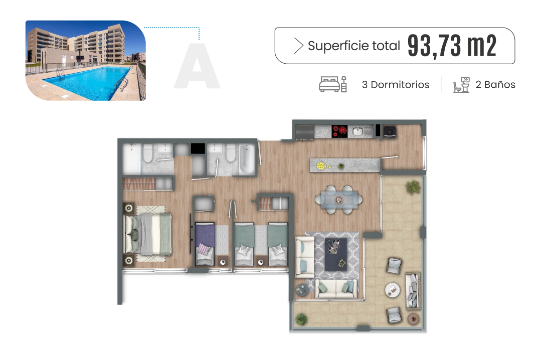 Plano Tipo A - Vista ampliada