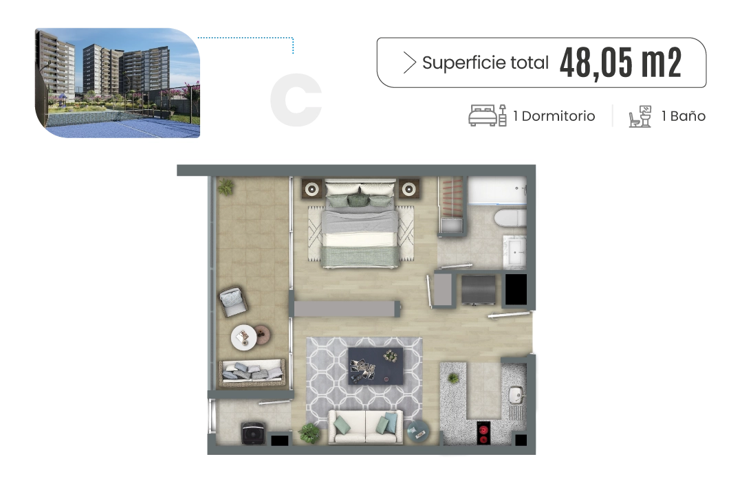 Plano Tipo A - Vista ampliada