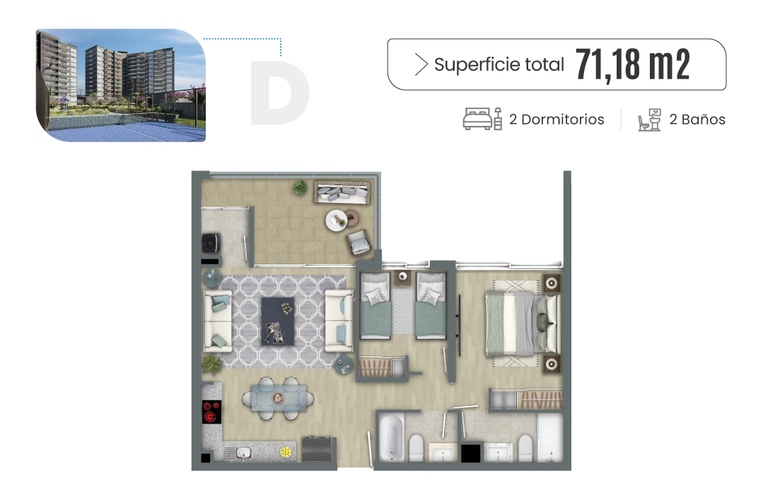 Plano Tipo A - Vista ampliada