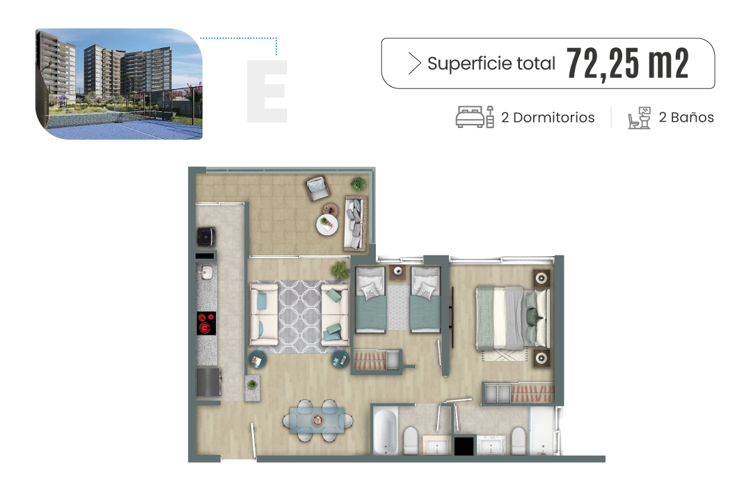 Plano Tipo A - Vista ampliada