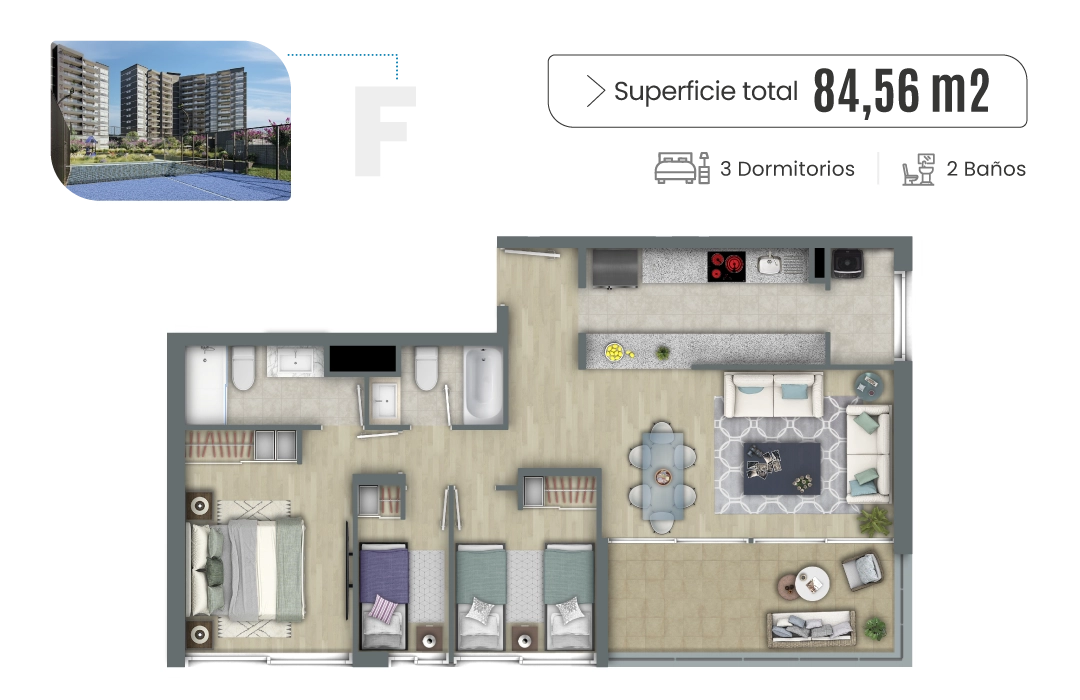 Plano Tipo A - Vista ampliada