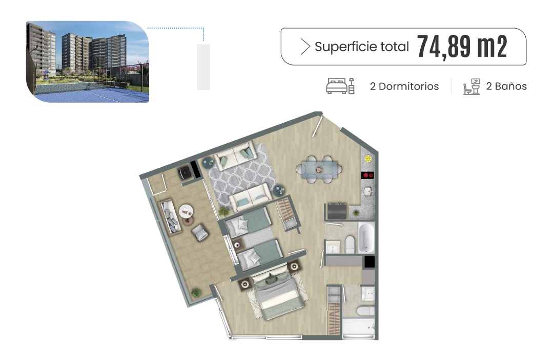 Plano Tipo A - Vista ampliada