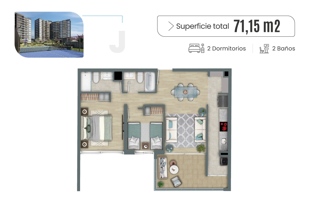 Plano Tipo A - Vista ampliada